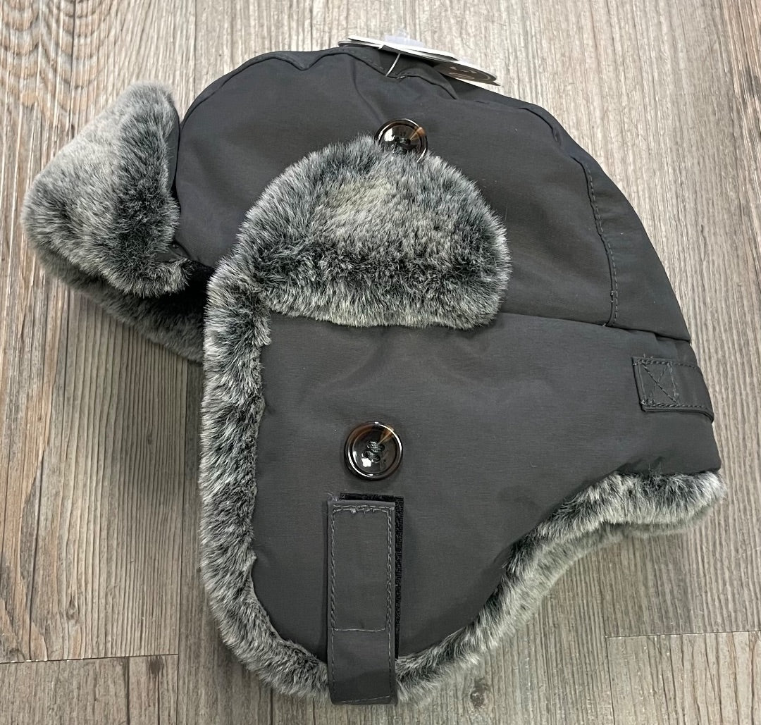 Charcoal Water Repellent Faux Fur Hat