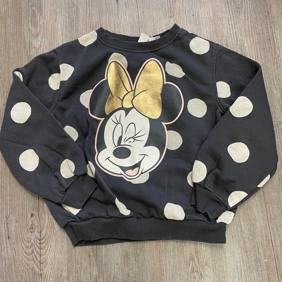Faded Black H&M Sweatshirt Minnie, 6-8Y