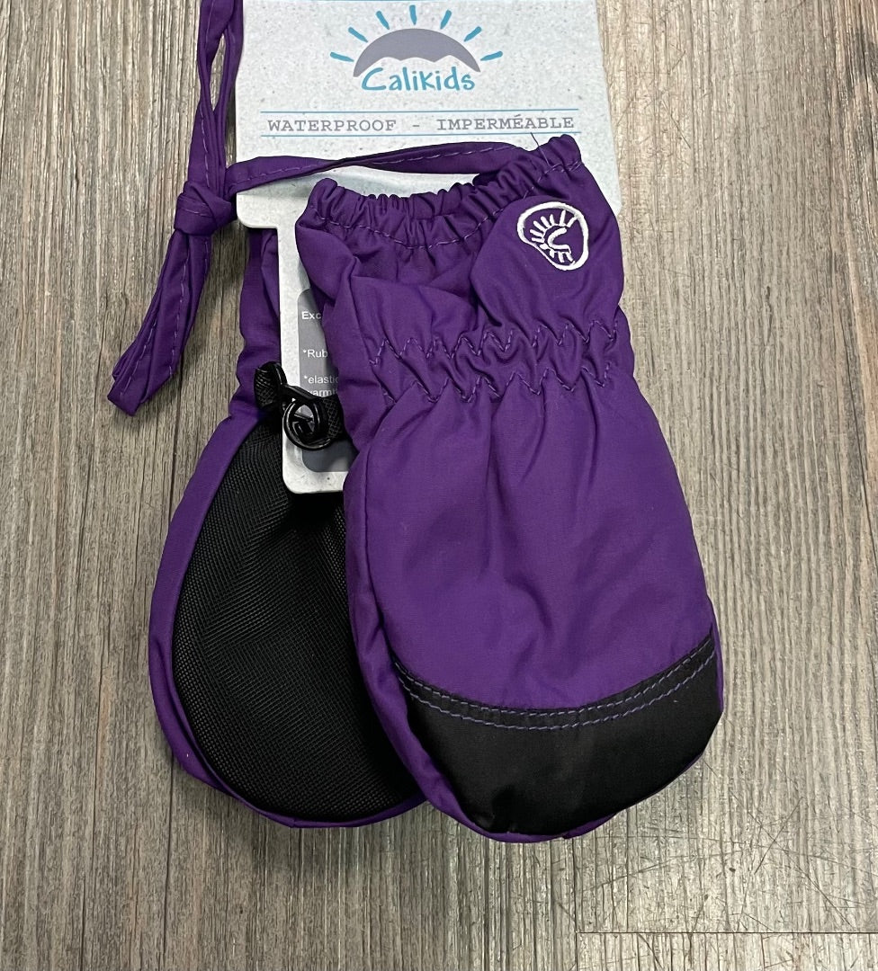Purple CaliKids Waterproof Mittens, 12-24M