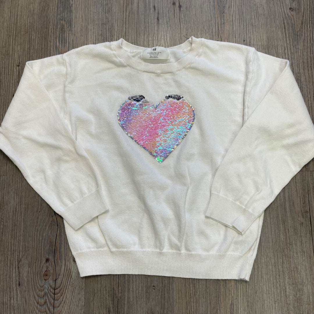 Hearts Sequins H&M Knit Sweater, 6-8Y