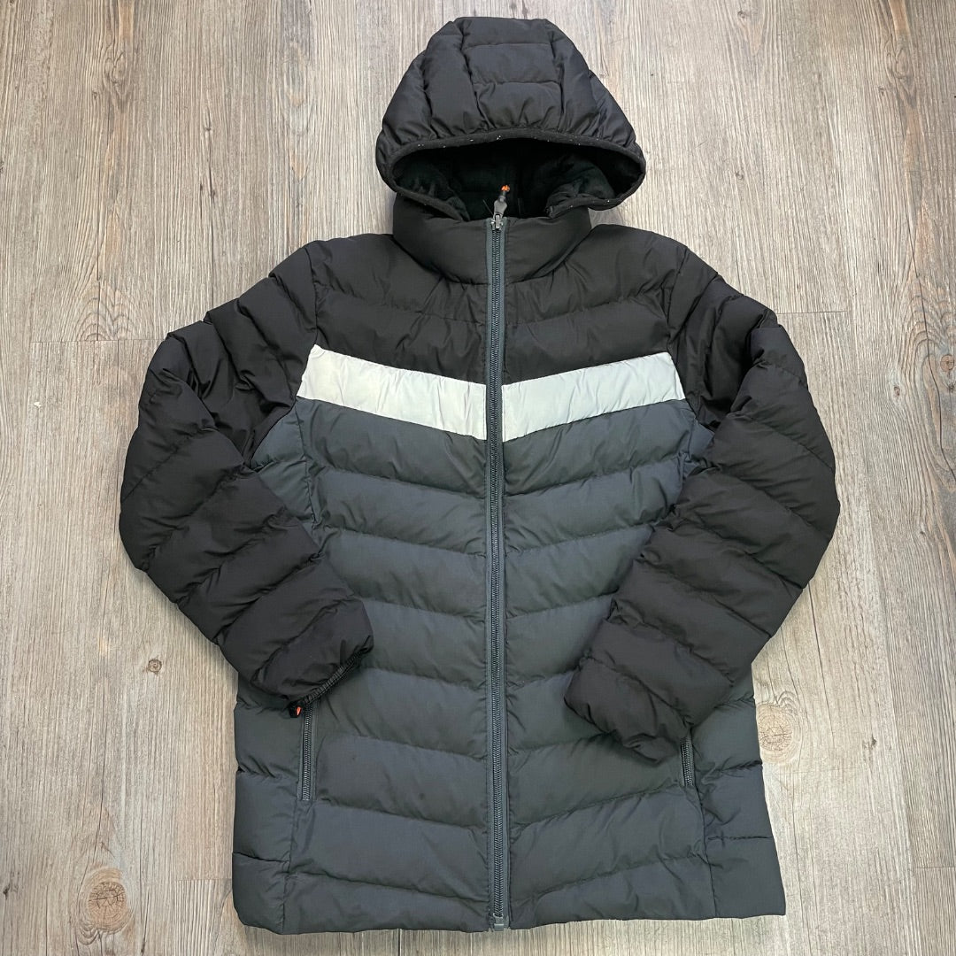 Black,Grey Quilted Winter jacket, 14Y