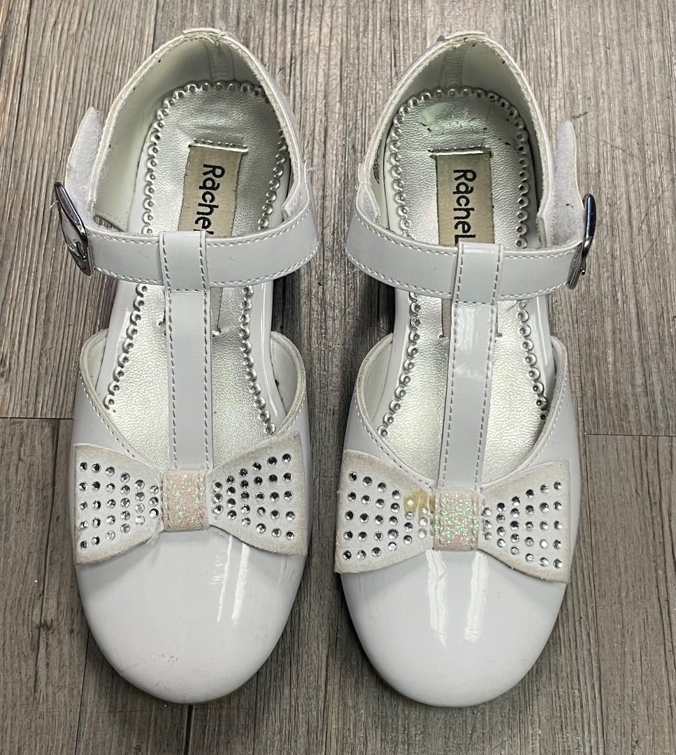 White Rachel Shoes sparkle Bow, 12Y