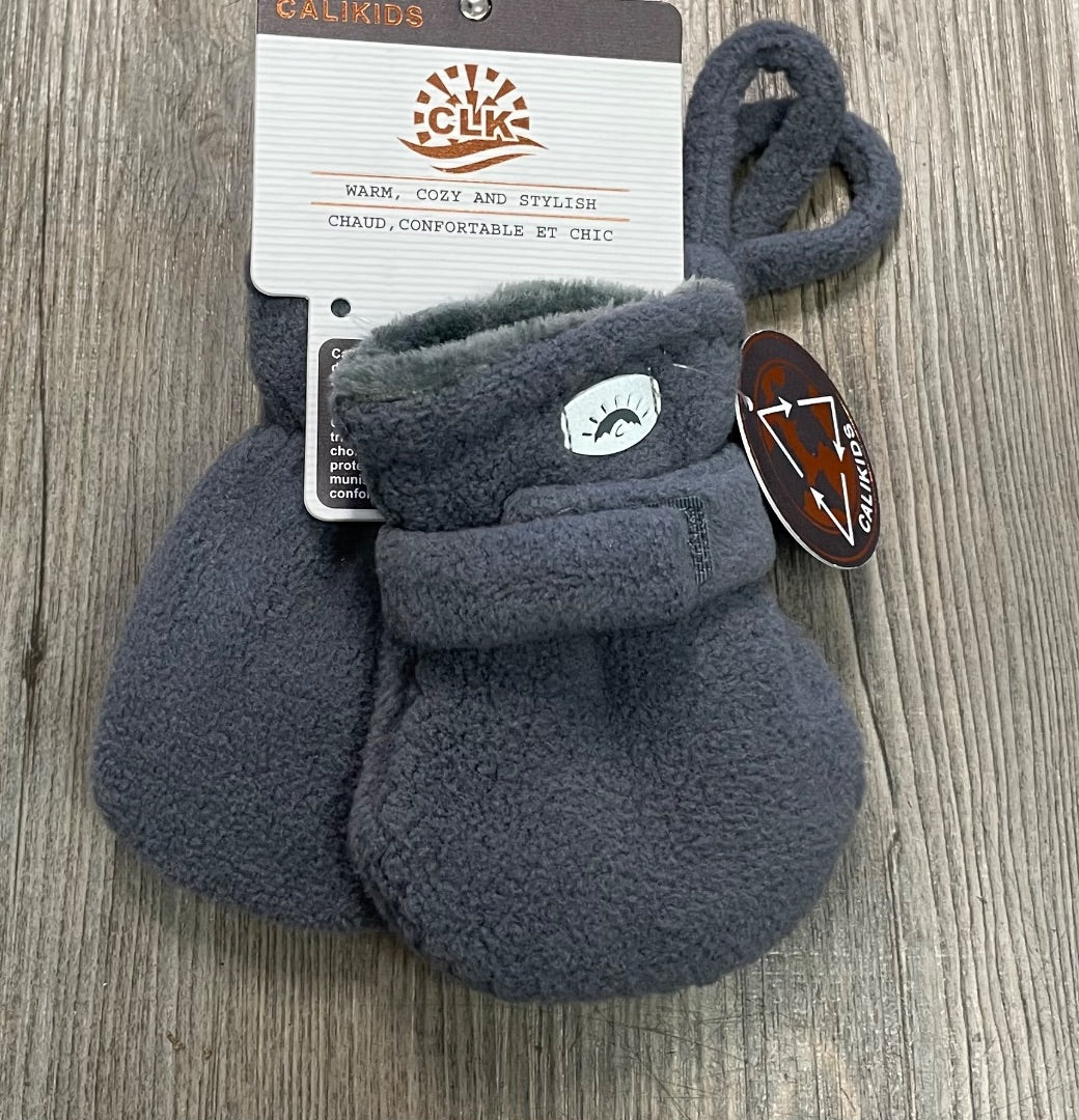 Grey CaliKids Fleece Mittens, 6-18M