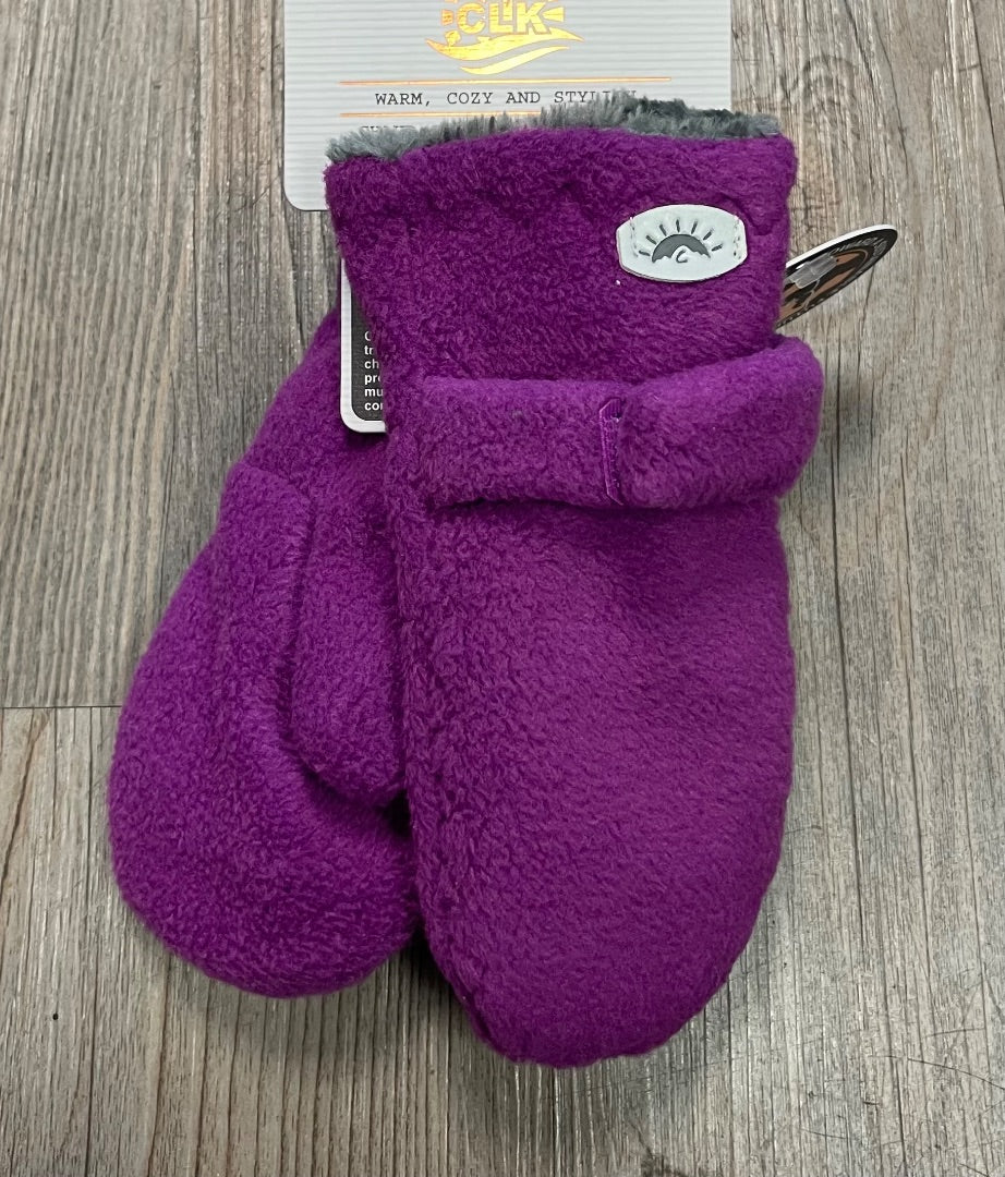 Plum CaliKids Fleece Mittens, 18M-3Y