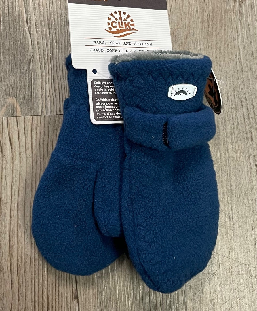 Blue CaliKids Fleece Mittens, 18M-3Y