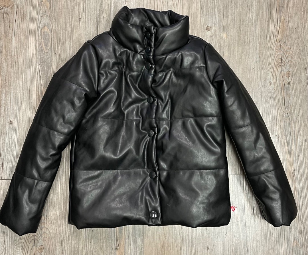 Black Joe Fresh Pleather Jacket, 6Y