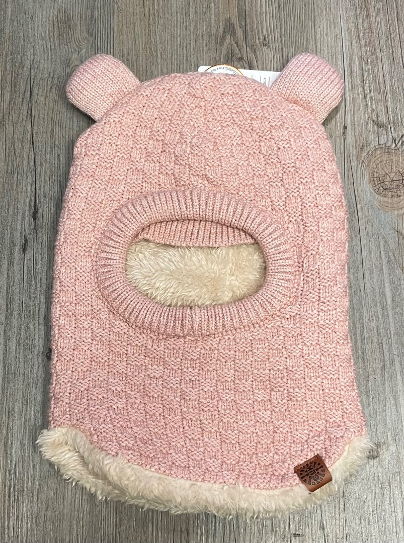 Pink CaliKids Knit Balaclava with Ears, 9-24M