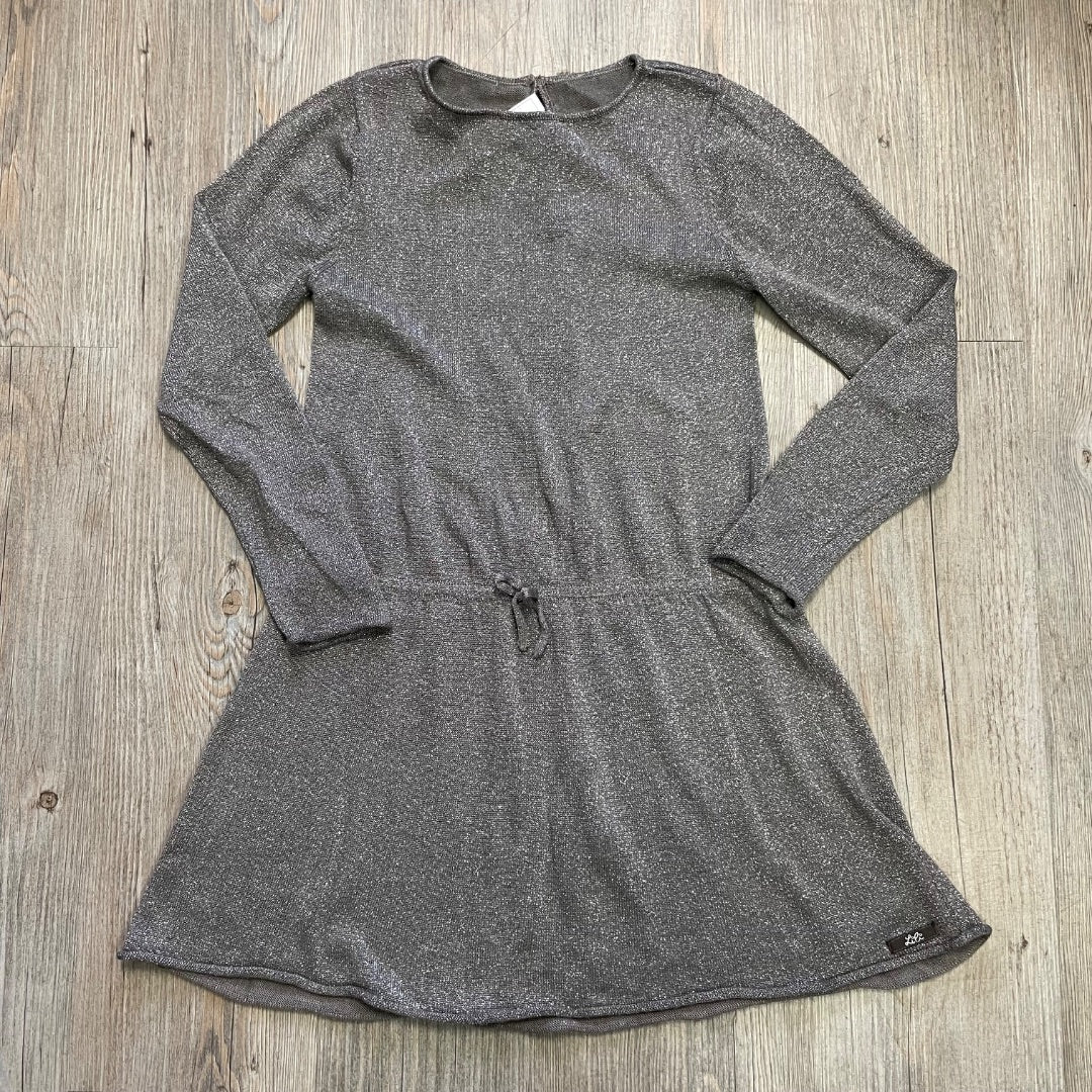 Grey, Glitter Lili Gaufrette LS Dress, 6Y