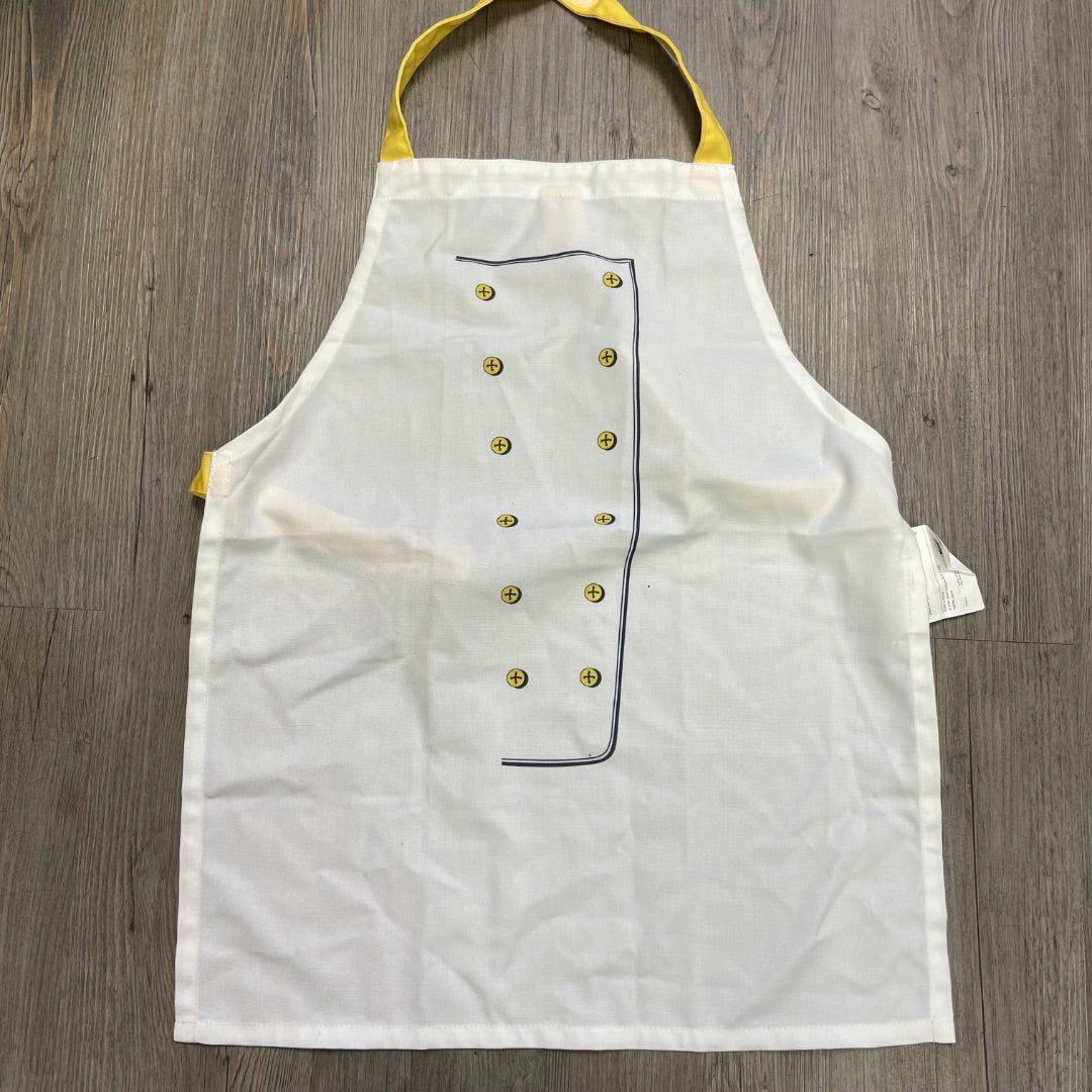 White Yellow Ikea Kids Apron, Pre-owned