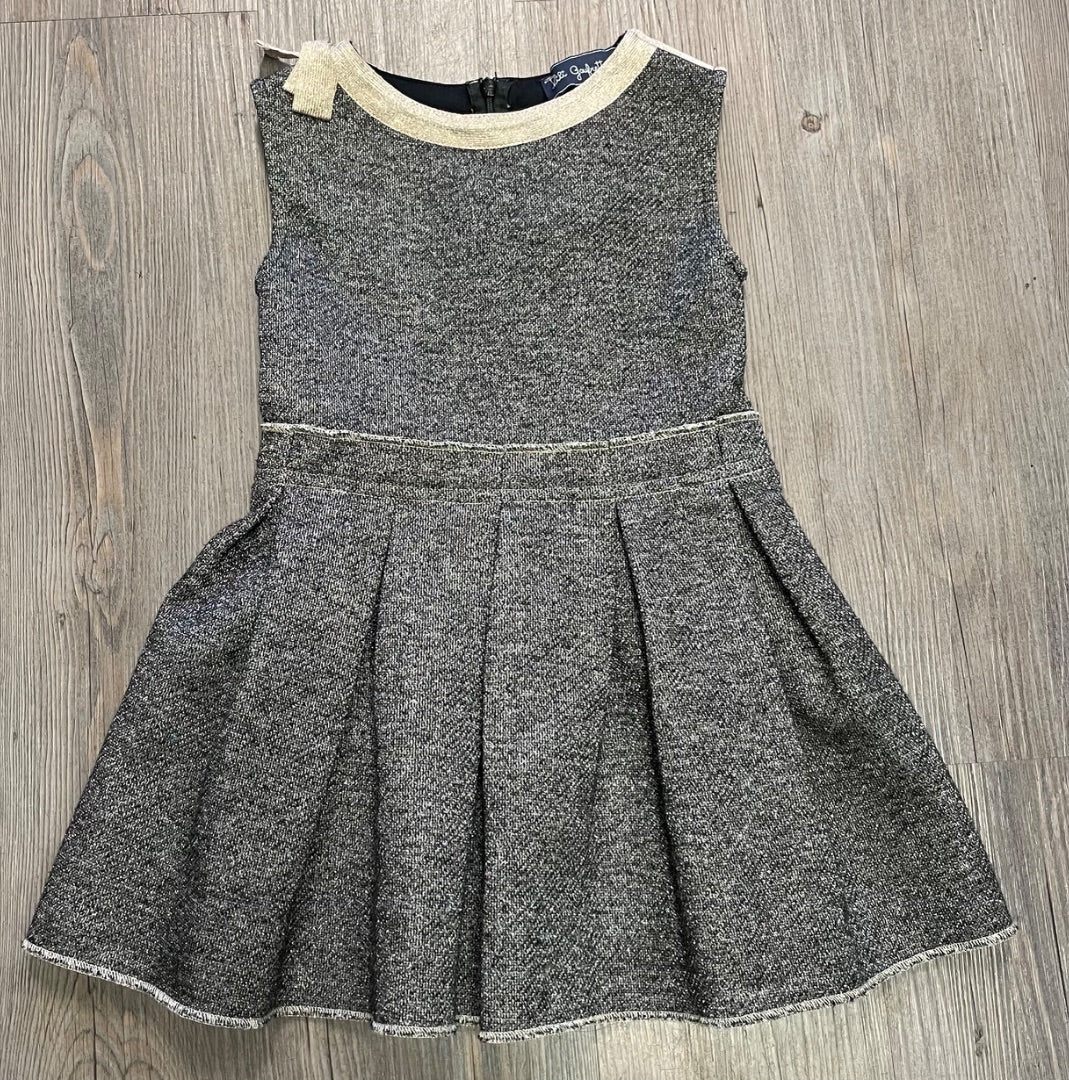 Glitter Grey Lili Gaufrette Sleeveless Dress, 5Y