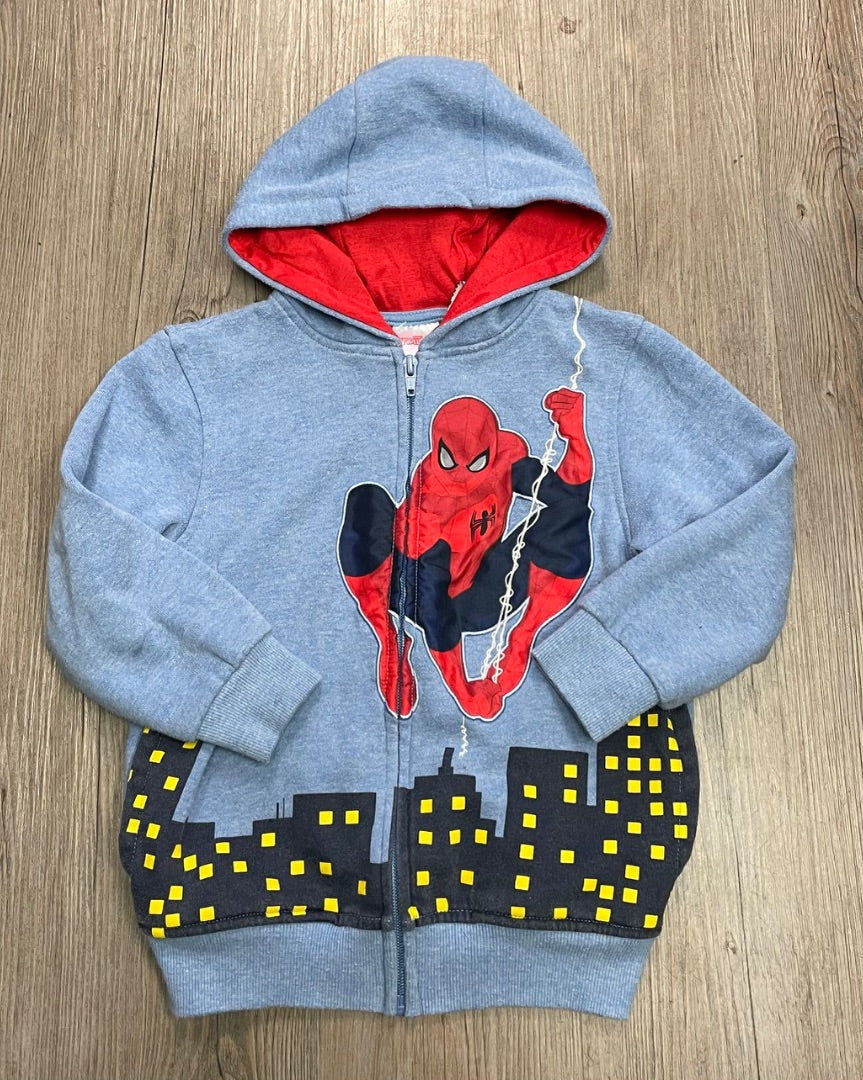 Blue Spiderman Zip Hoodie, 5Y
