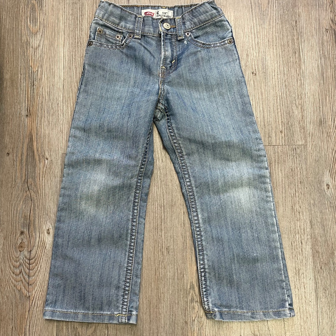 Denim Levis Adjustable Waist Slim Straight Jeans, 4Y