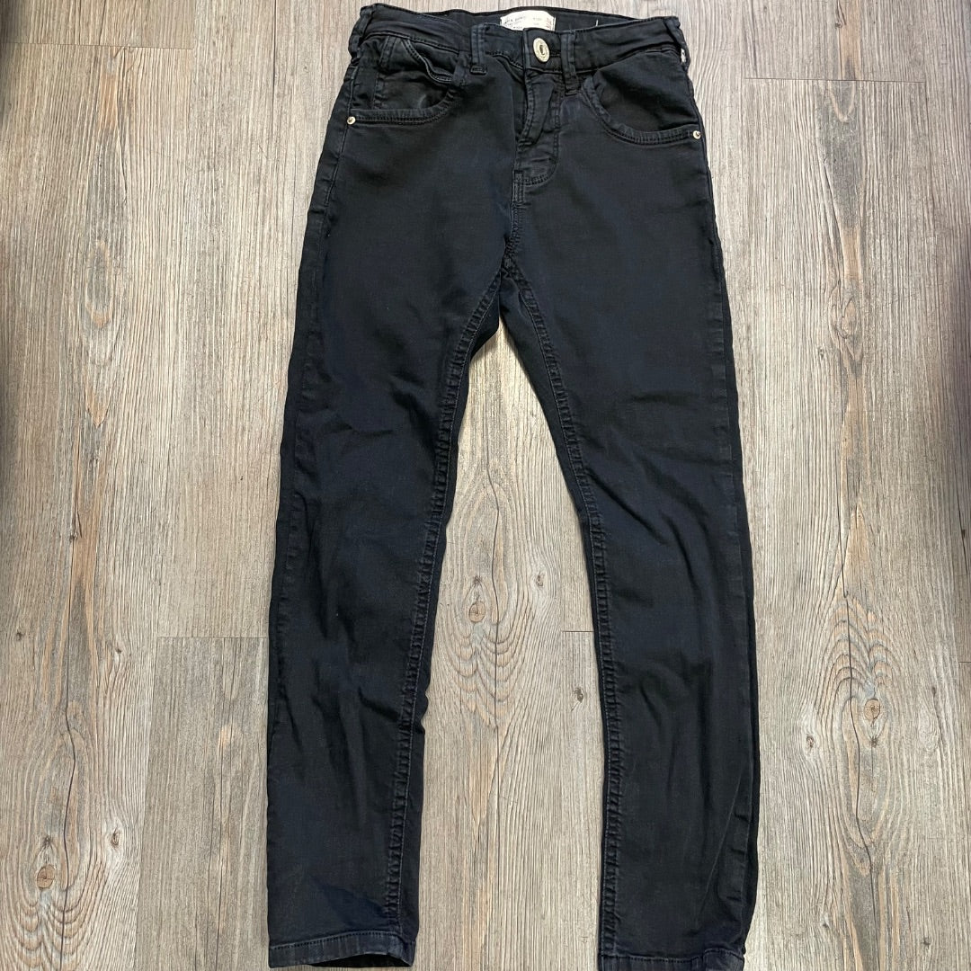 Black Zara Adjustable Waist Jeans, 7-8Y