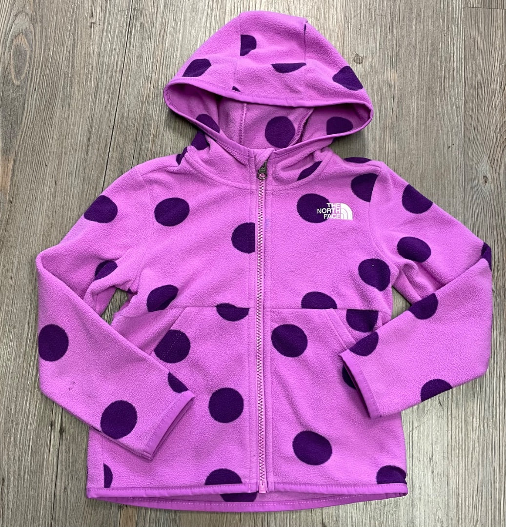 Purple Northface Fleece Zip Hooded Sweater, 4Y