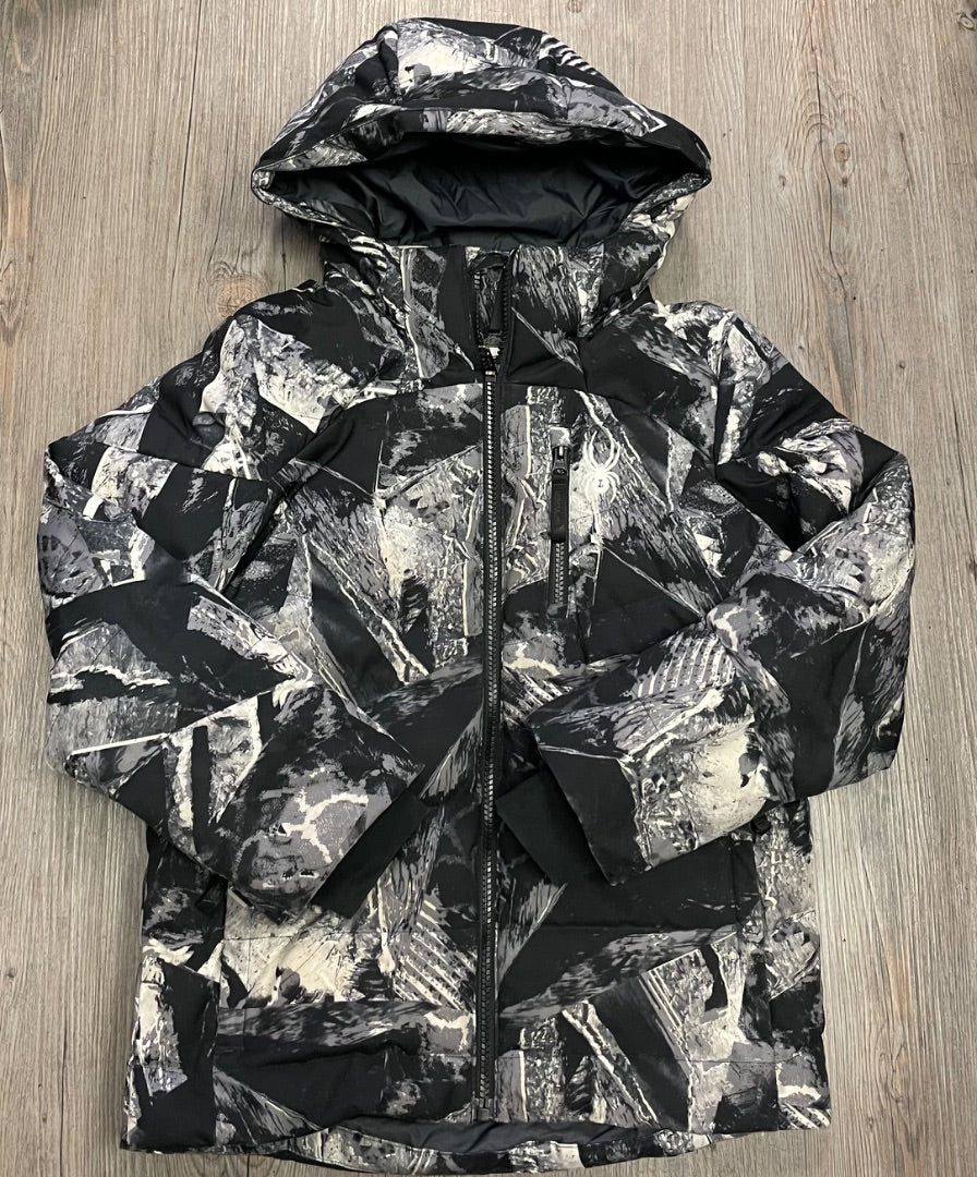 Graphic Black & White Spyder Winter Ski Jacket, 10Y