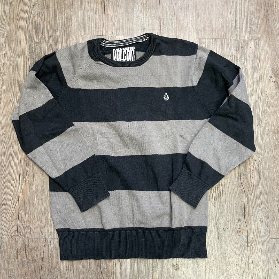 Black Grey Volcom Knit Sweater, 10Y