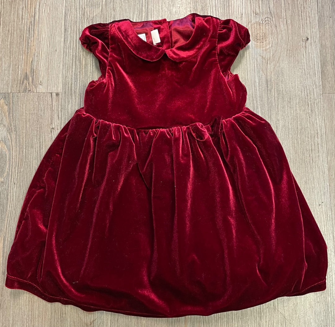 Red H&M Velvet Dress SSL, 3Y