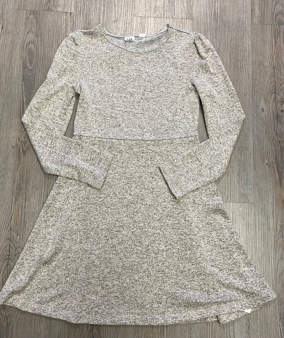 Grey ,Gold Gap L/S Dress, 8Y