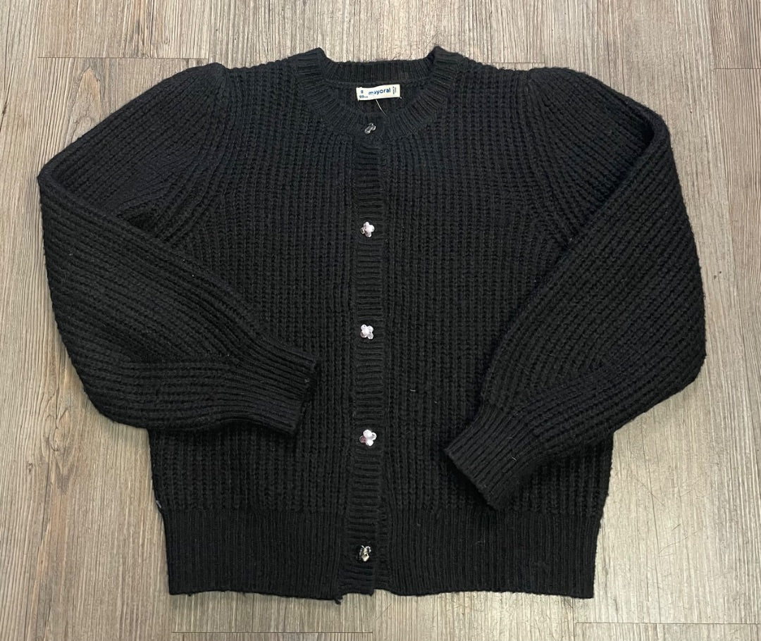 Black Mayoral Cable Knit Cardigan, 8Y