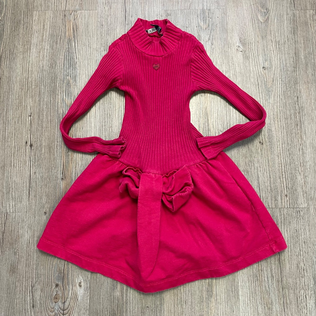 Fuchsia Lili Gaufrette LS Dress, 6Y