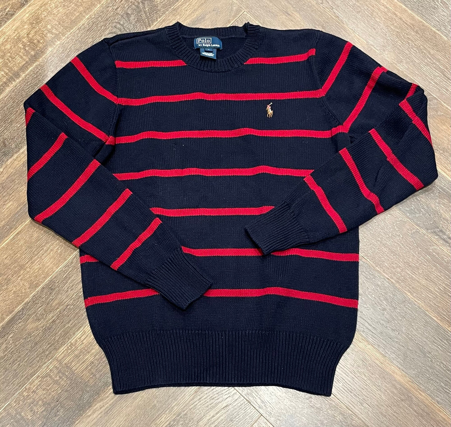 Navy/red Polo Ralph Lauren Knit Sw, 14Y