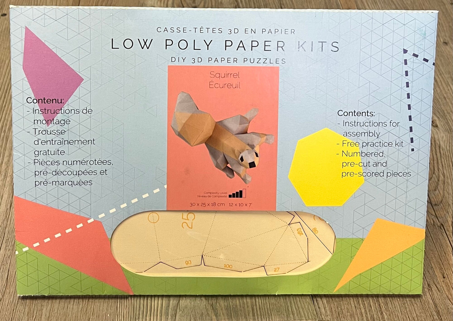 Beige Low Poly Paper Kits Squir, NEW