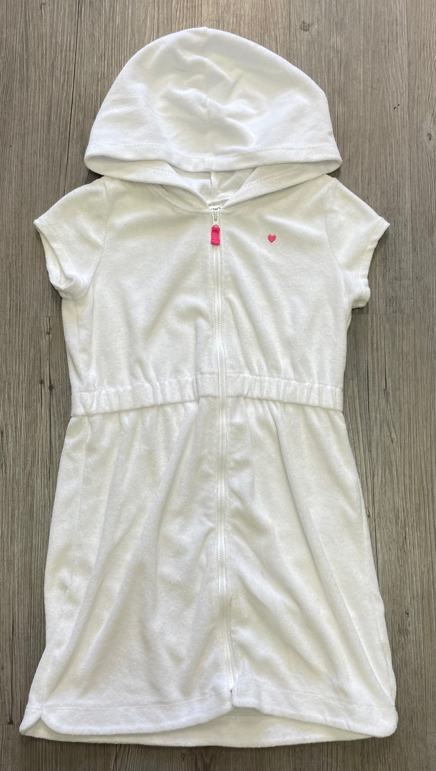 White Carters Terry Hooded Dres, 8Y