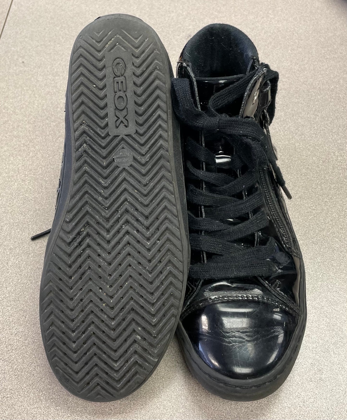 Black Geox Hightop Shoes, 4Y