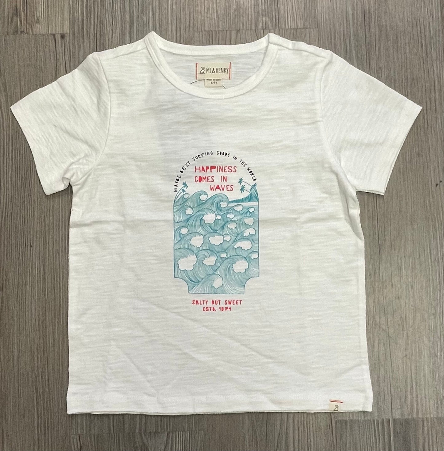 White Me & Henry Tee, 4-5Y