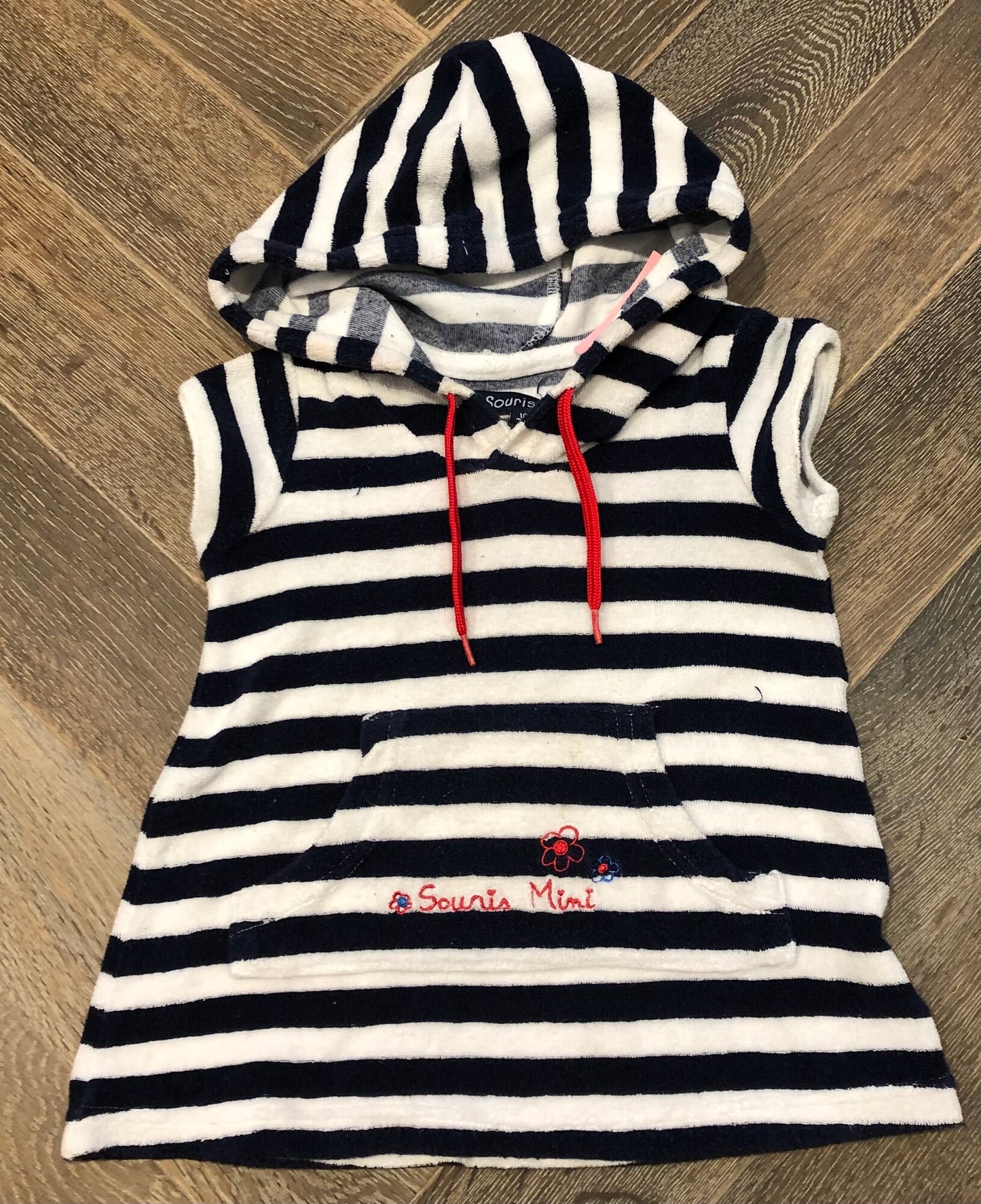 Navy Whi Souris Mini Cover Up, 18M