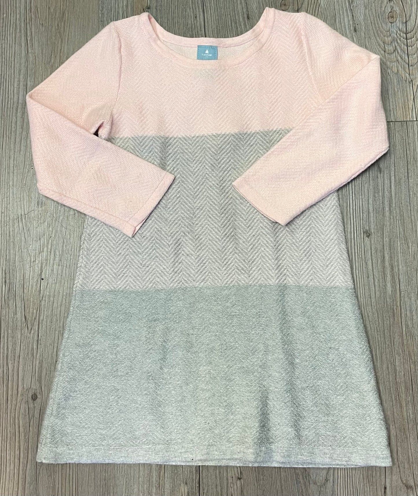 Pink/gre Gap LS Dress, 3Y