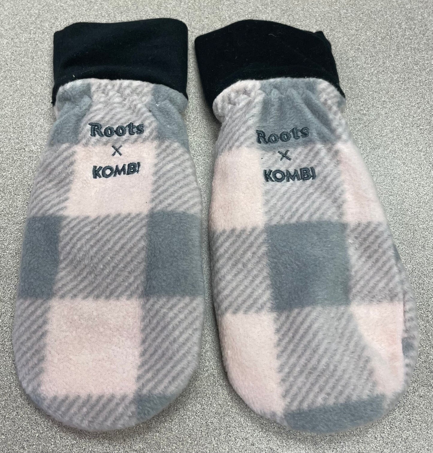 Grey/pea Roots Kombi Fleece Mitts, 4-5Y