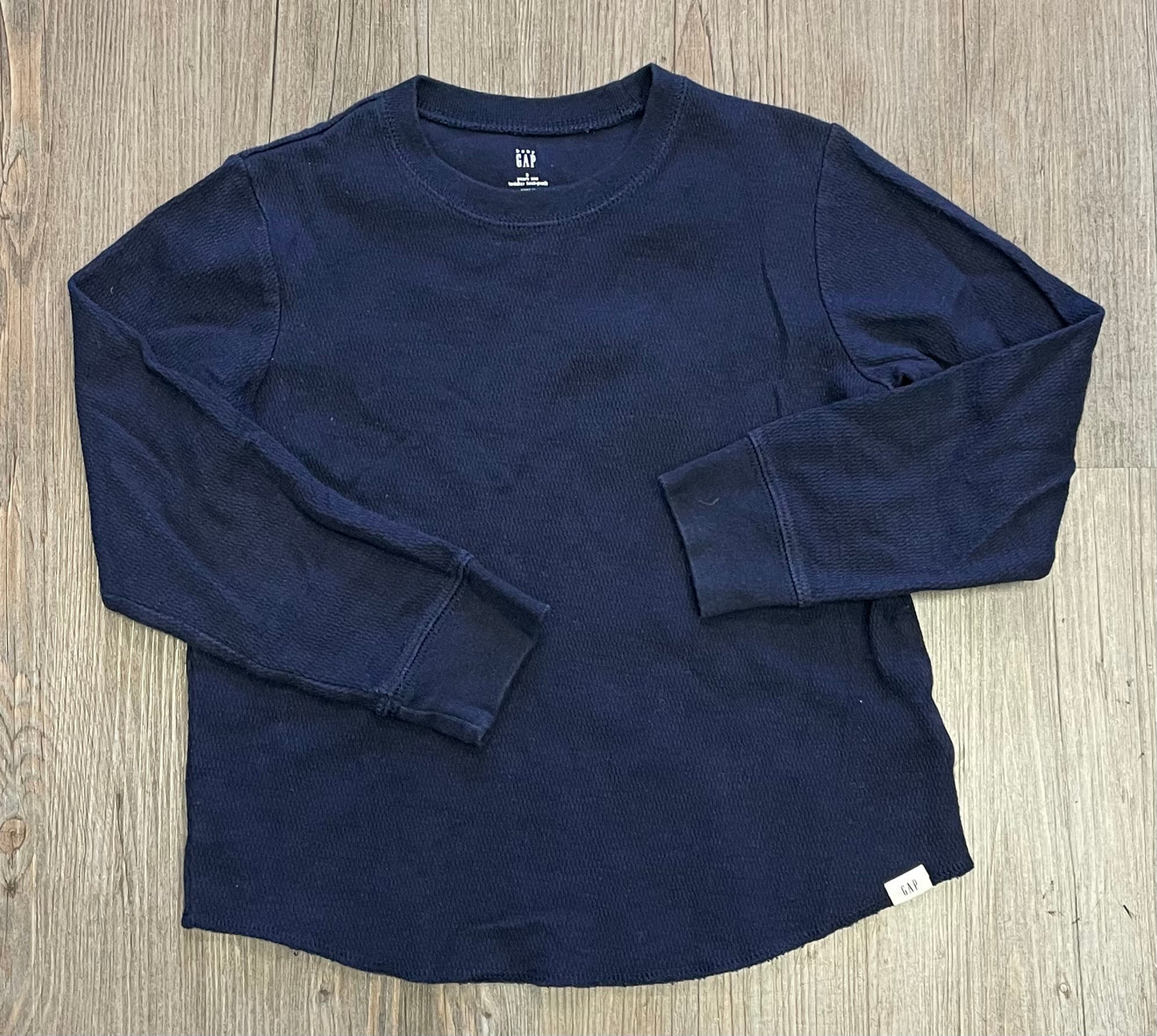 Navy Gap Waffle LS Tee, 5Y