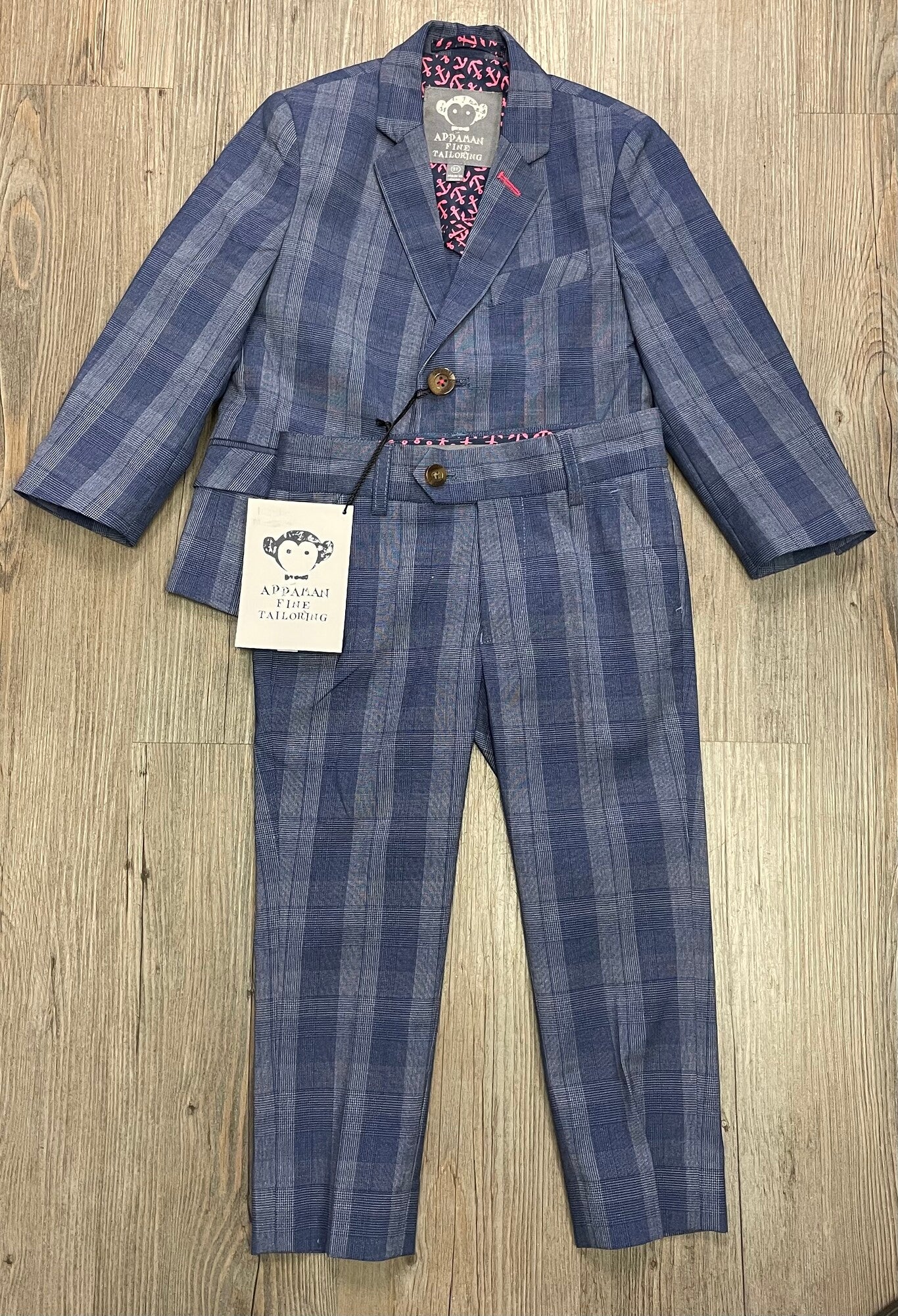 Indigo Appaman 2 Pcs Plaid Suit, 3Y