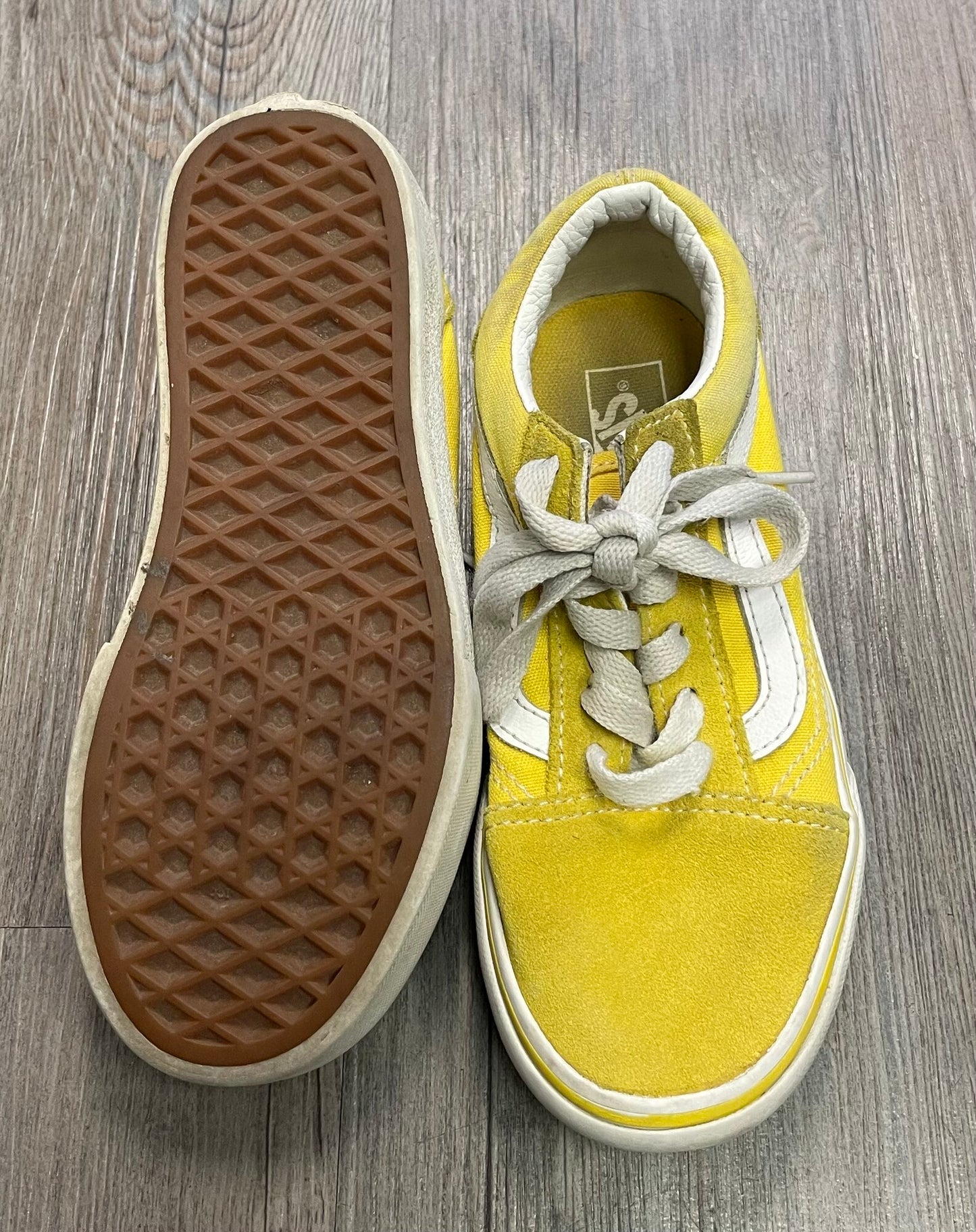 Yellow Vans Suede Lace Up Shoes, 1Y