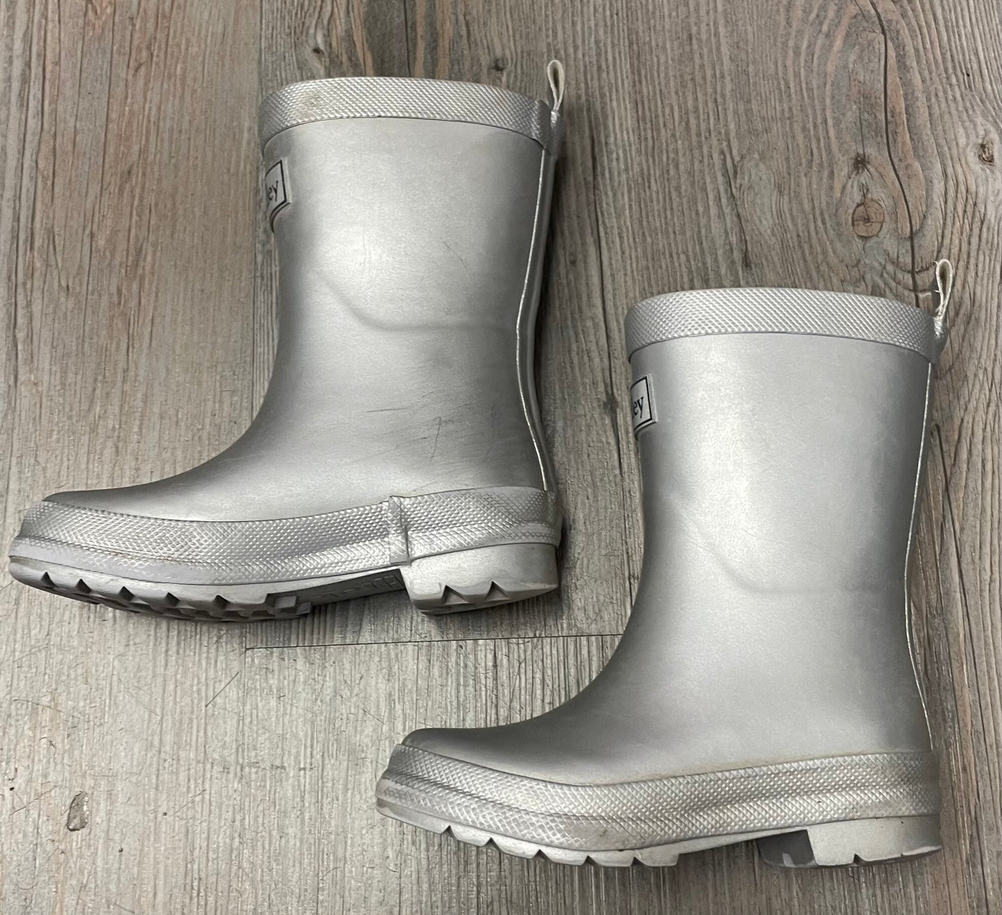 Silver Hatley Rain Boots, 9Ts
