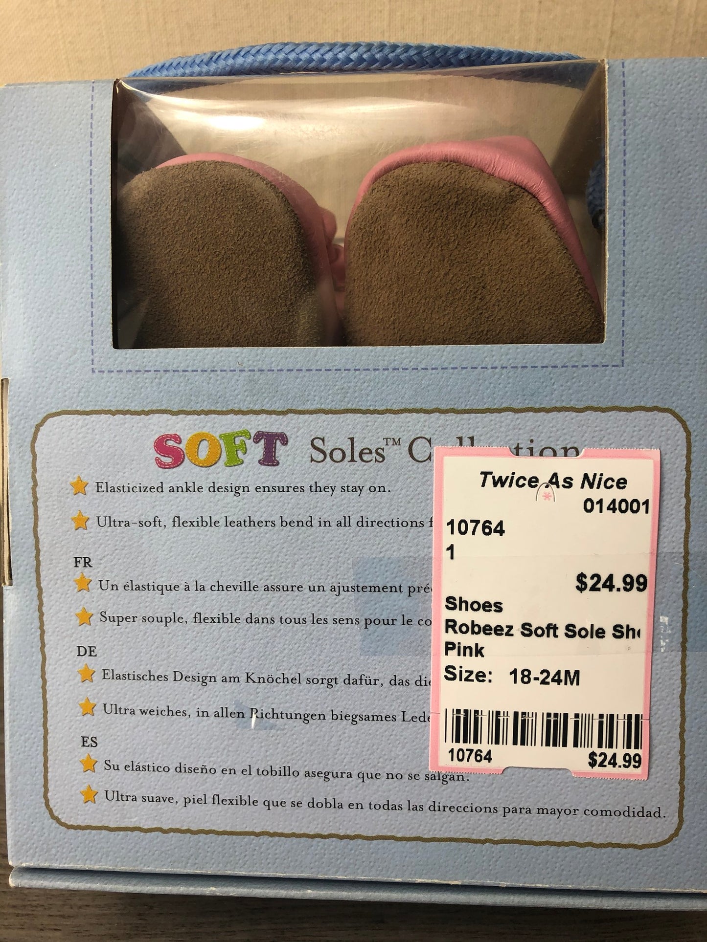 Pink Robeez Soft Sole Shoes, 18-24M