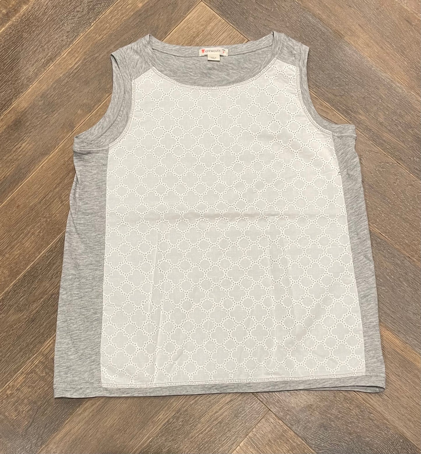 White/gr Crewcuts Tank Top, 8Y