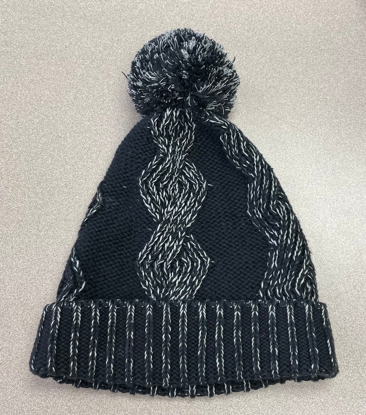 Black Iviva Knit Pom Hat, Youth