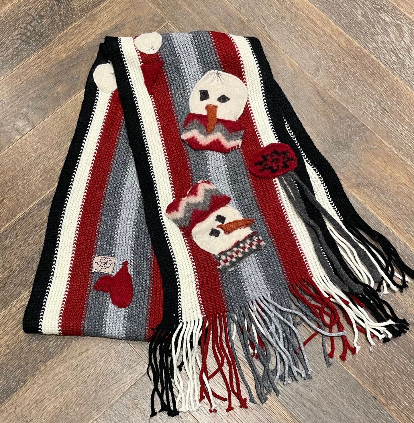 Multi Knit Holiday Scarf, Pre-owned