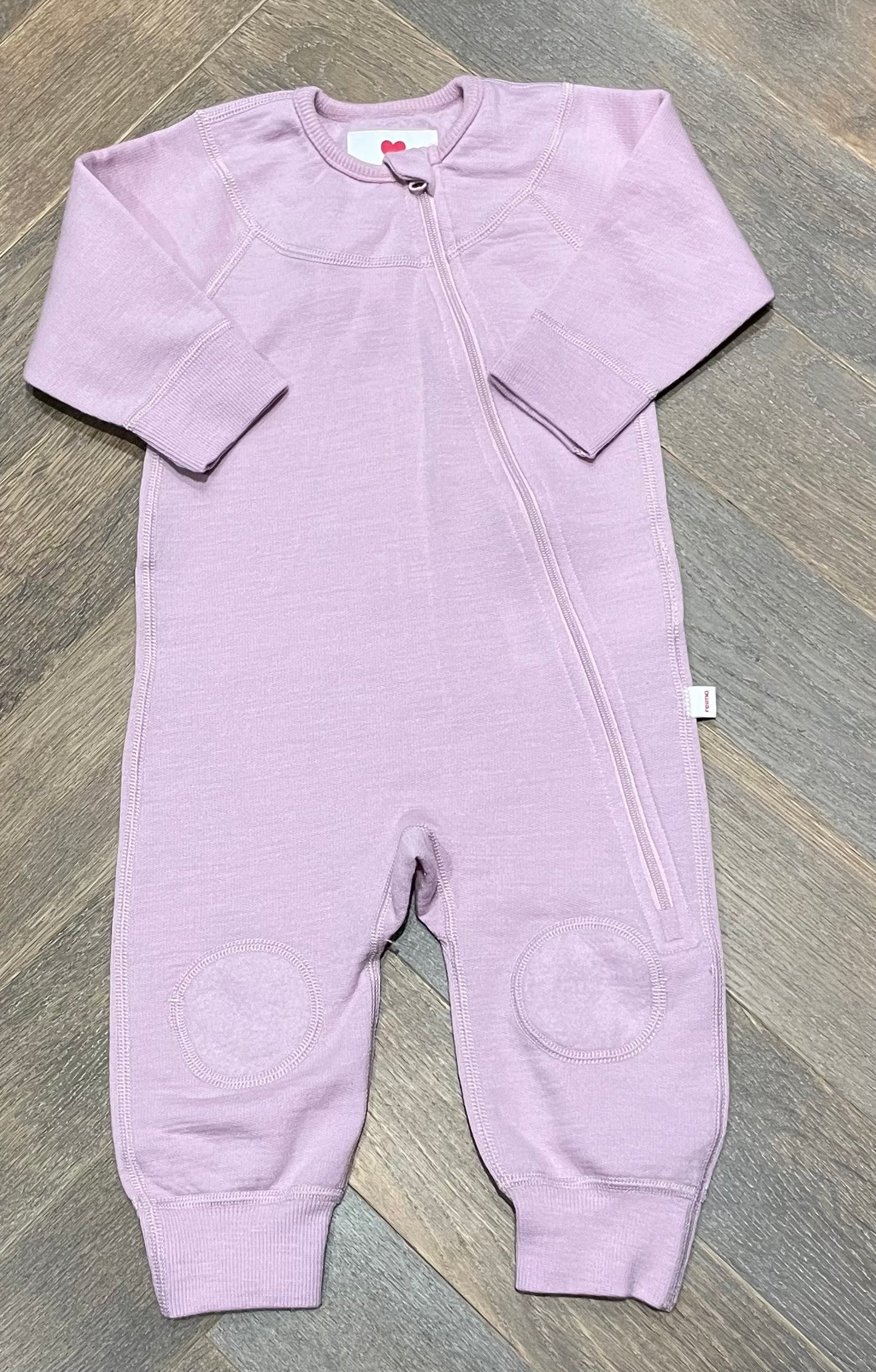 Lavander Reima Wool Mix Onesie, 3-6M