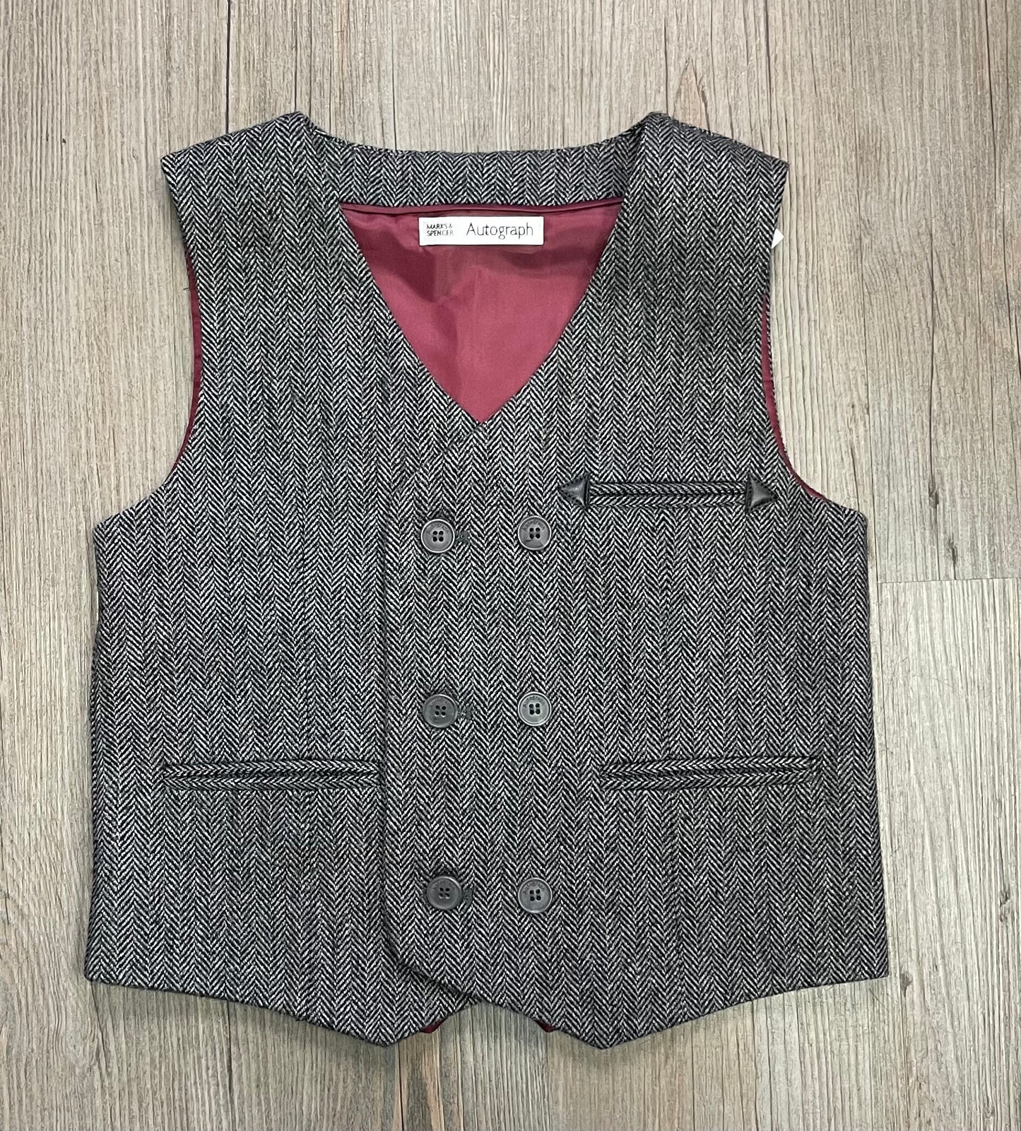 Grey M&S Wool Blend Vest, 5-6Y