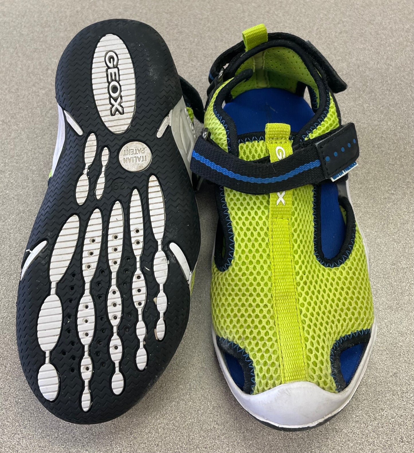 Lime Geox Mesh Water Sandals, 11Y