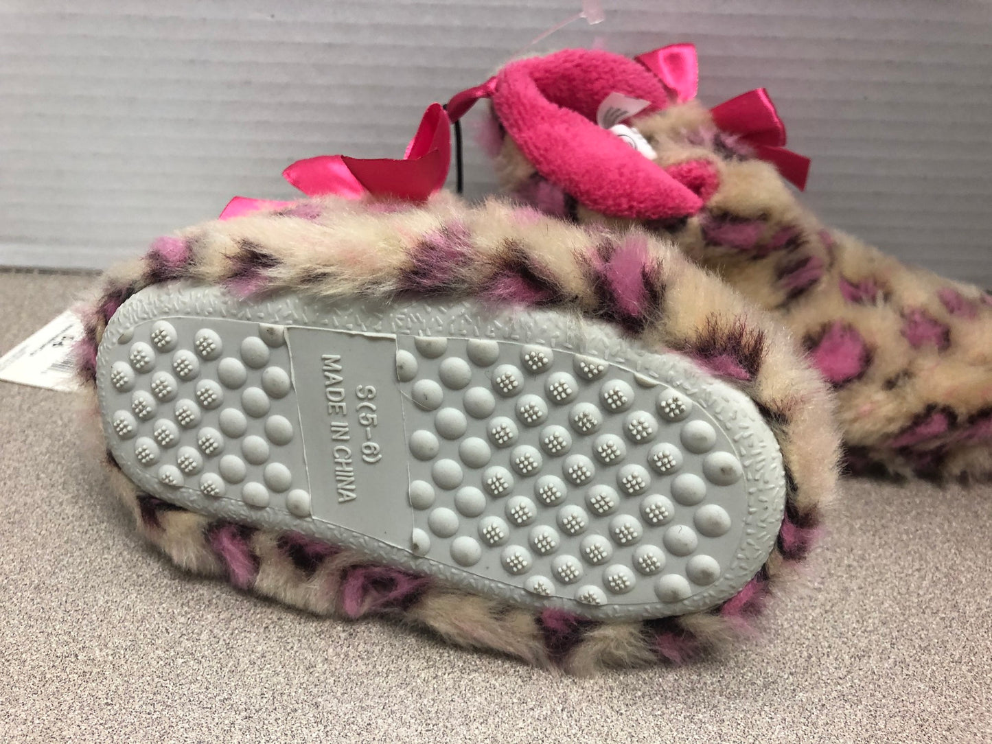 Pink/bro George Indoor Slippers, 5-6T