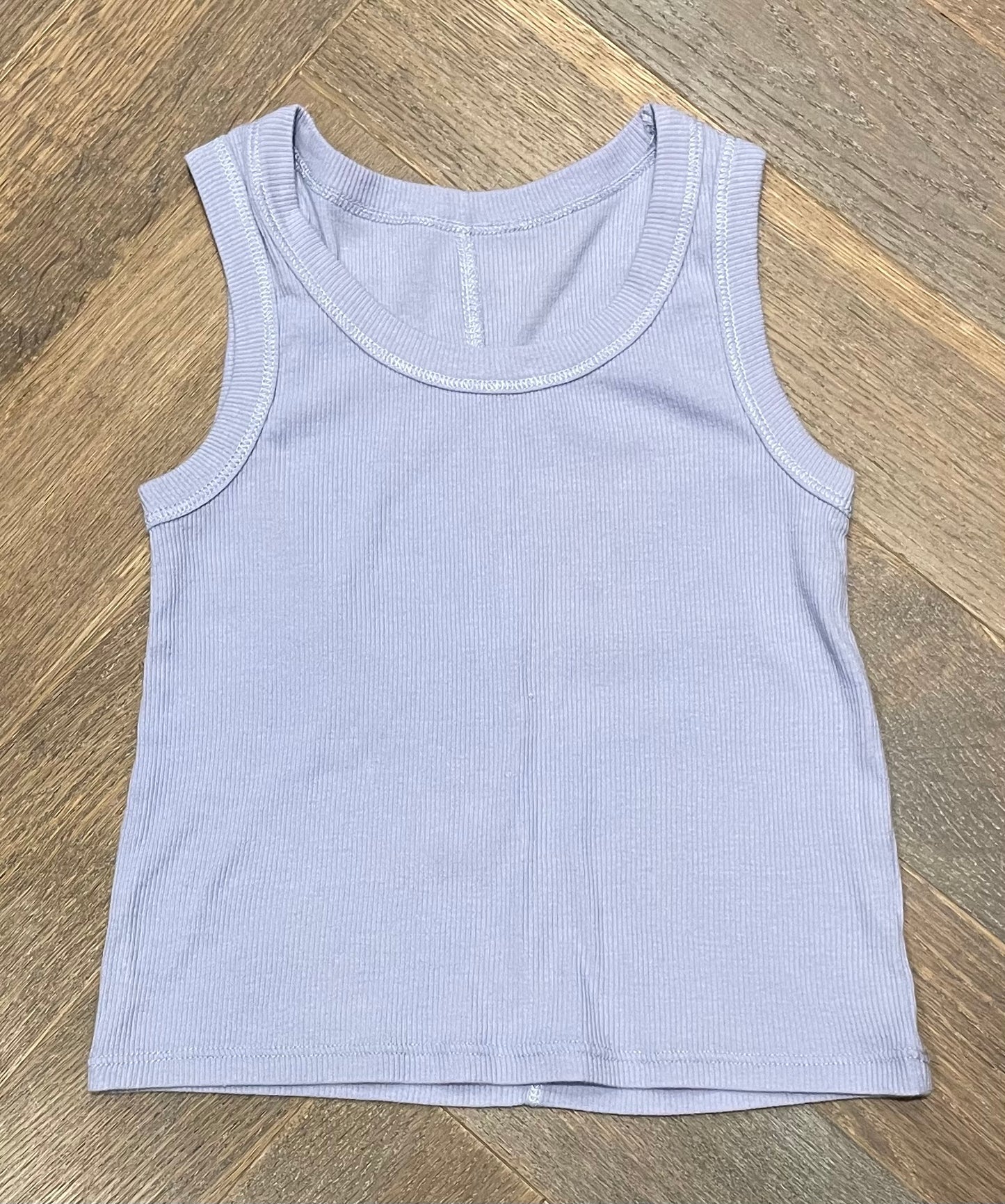 Blue Ribbed Tank Top, 12Y