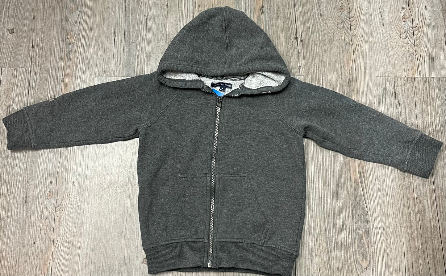 Grey Souris Mini Zip Hoodie, 4Y