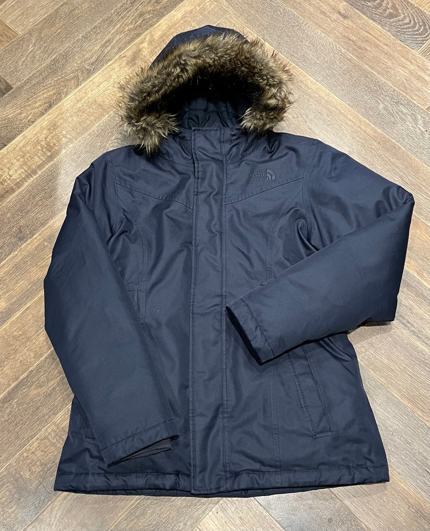 Navy Northface Down Parka, 14-16Y