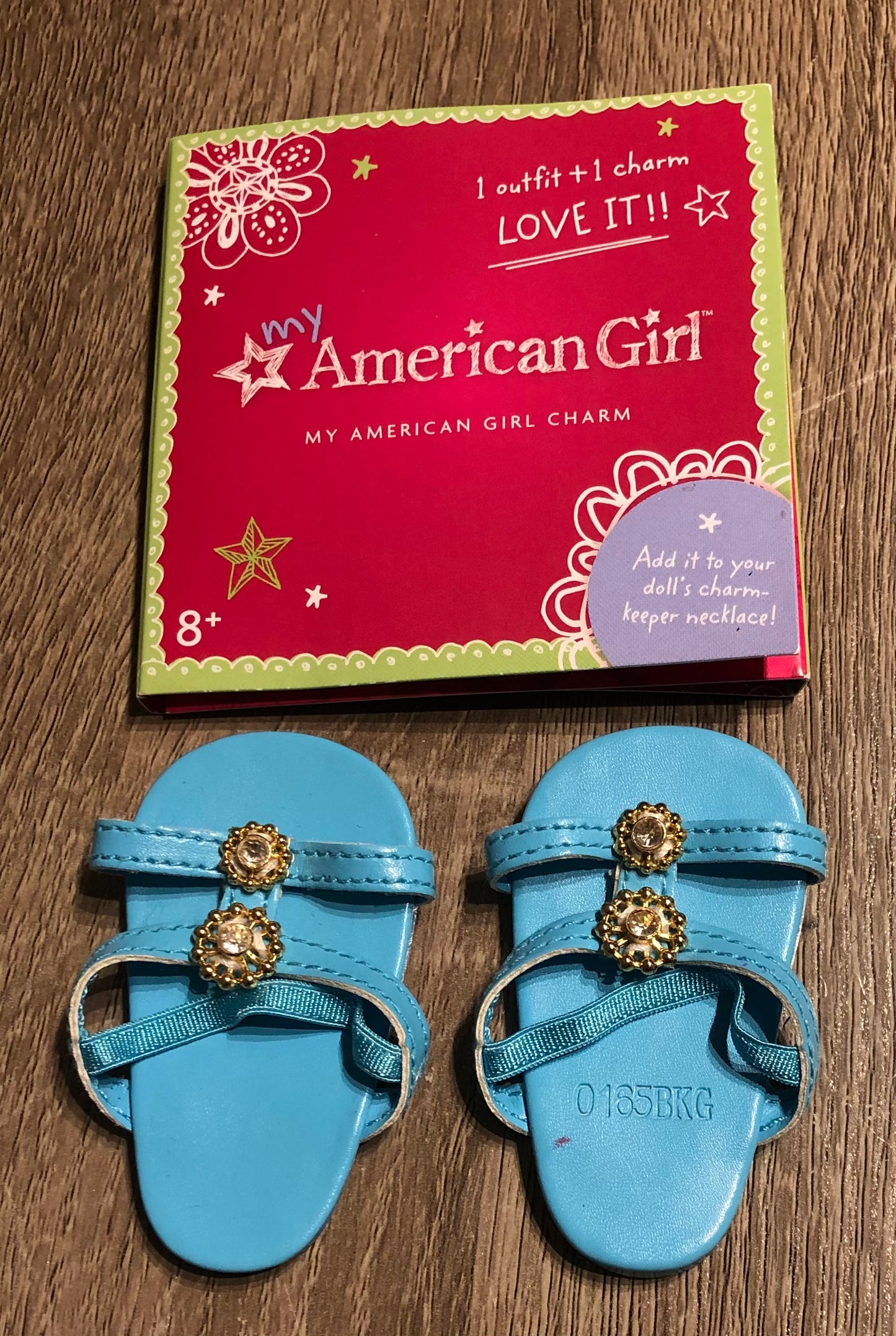 Blue AG Doll Slippers /charm, 18 Inch