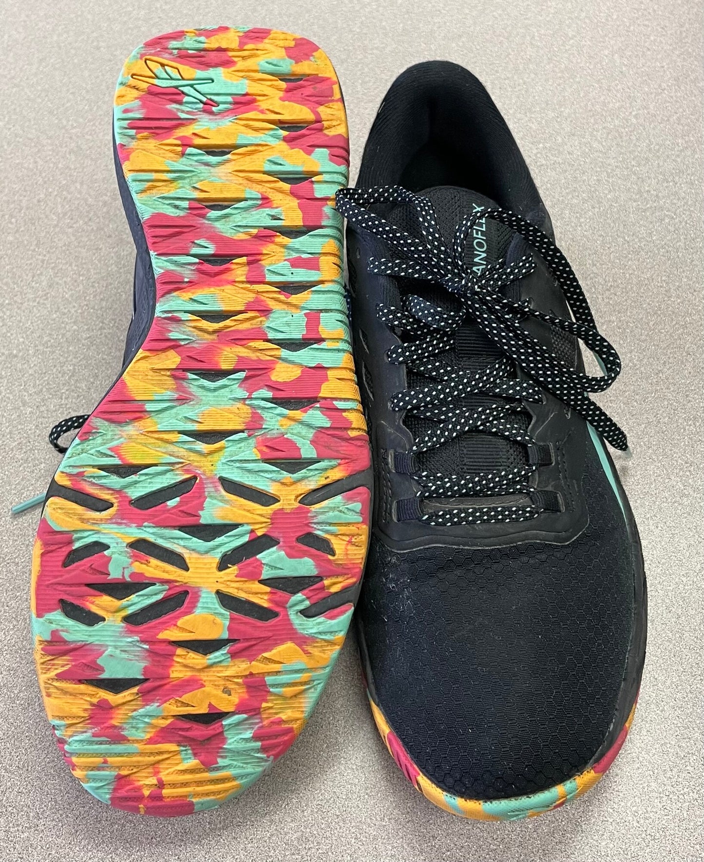 Black Reebok Ortholite Shoes, 7Y