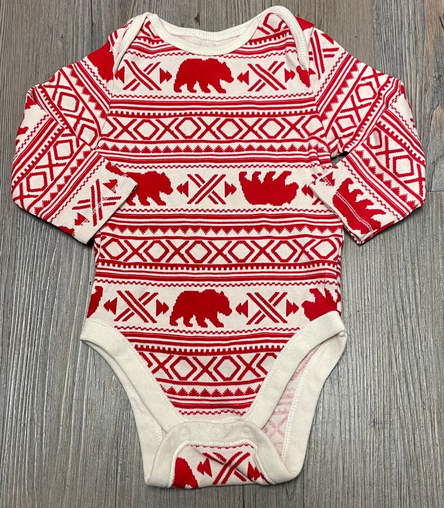 Red Old Navy Onesie LS, 6-12M